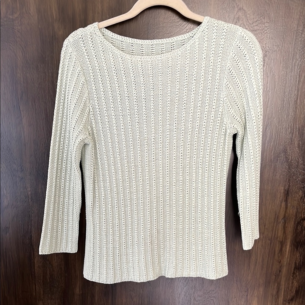Mint green cable knit sweater